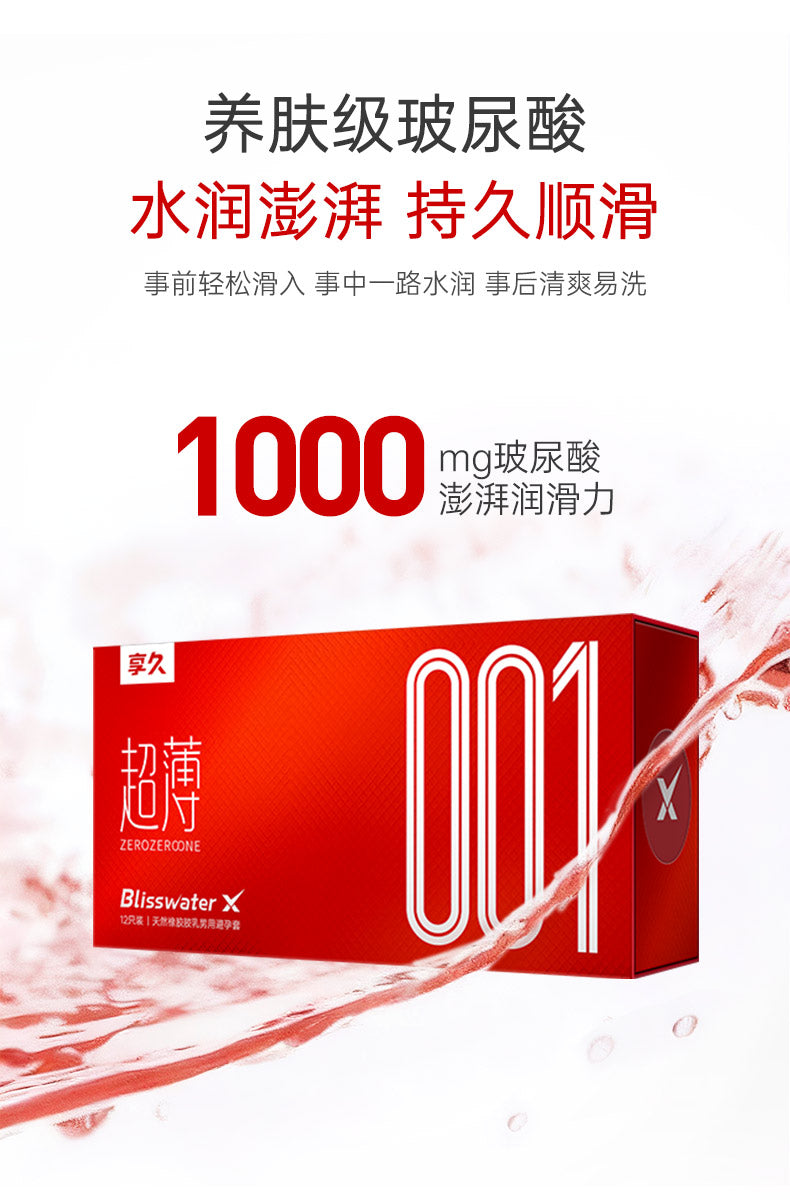 Xiangjiu Ultra Thin 001 Condoms – Natural Latex, Super Hydrating – 12 Count